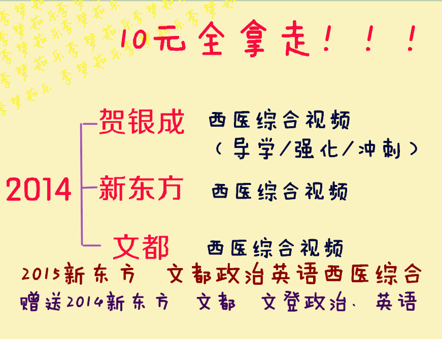 2015贺银成西医综合视屏|西医综政治英语数学