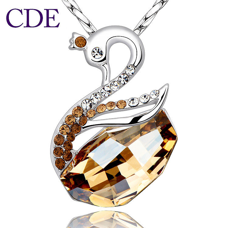 925纯银水晶<em>项链</em> <em>女短款韩国</em>天鹅 CDE正品采