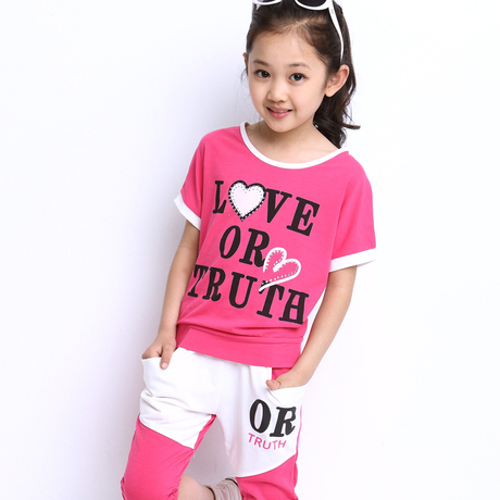 童装 大<em>女童</em>夏装女儿童<em>夏天衣服</em>中<em>女童</em>短袖套