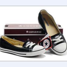 女鞋 专柜正品 匡威帆布鞋 converse 夏季淑女鞋 浅口 黑色低帮