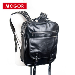  MCGOR 男式韩版双肩包双肩背包 男包个性铆钉休闲包书包大包潮包