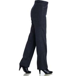  流畅 促销中年女裤妈妈高腰直筒裤子中老年大码正装裤秋冬裤LK537