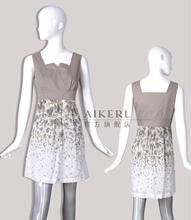 MY.AIKERL2012新款专柜正品 进口面料 杏色喷点无袖连衣裙