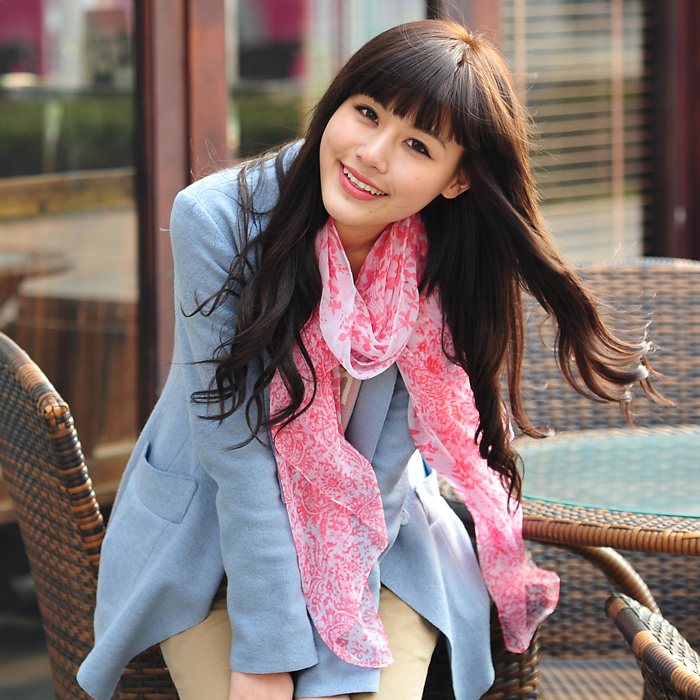 超长<em>丝巾</em>,W224围巾女春季夏天薄雪纺纯色<em>丝巾</em>