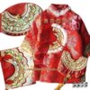 特价新年款双皇冠喜庆缎面铺棉高贵毛毛边唐装格格服
