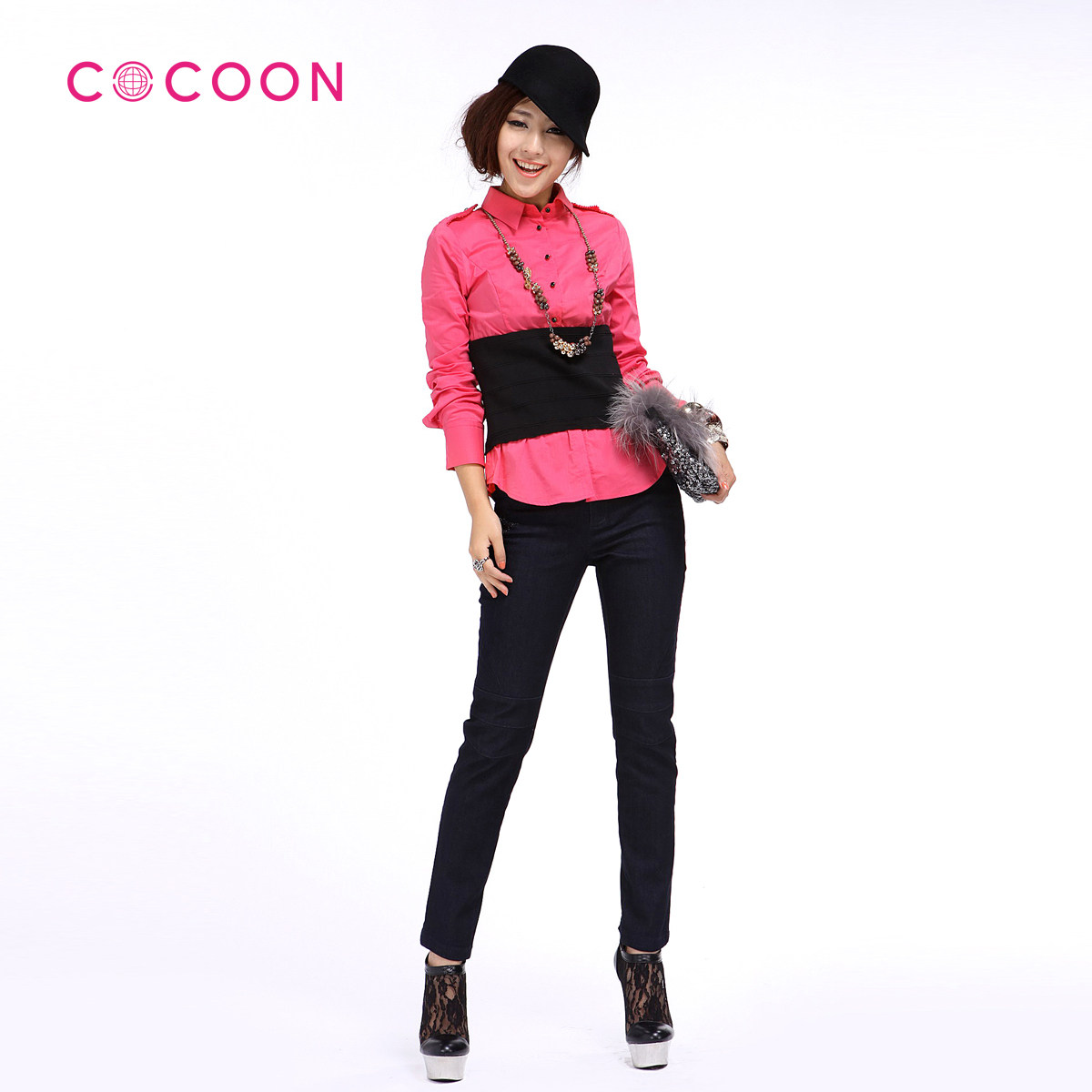 COCOON可可尼2012新品装拼接长袖衬衫女款211106002原价998