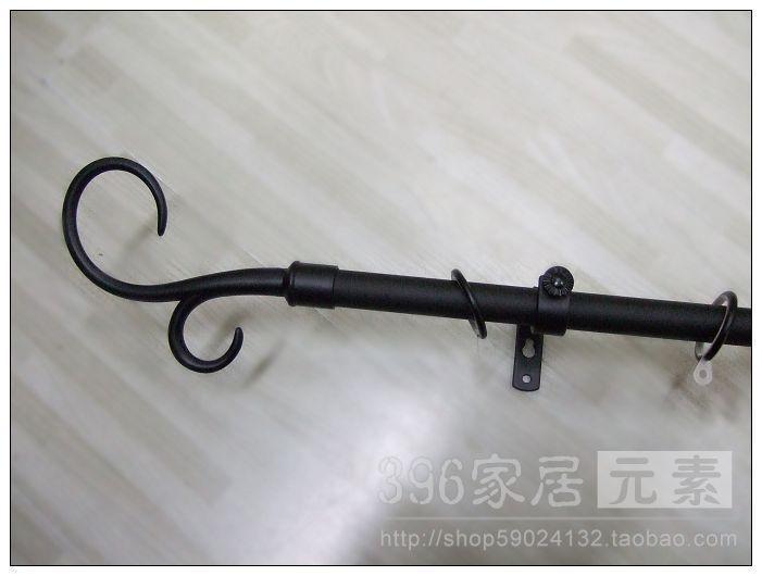 396家居元素*19MM純黑鐵藝窗簾杆/歐式羅馬單雙杆/架/地中海/美式在類目 居家布藝, 窗簾門簾及配件, 輔料配件, 窗簾杆中 - 來自Buy2taobao.com提供專業的淘寶代購服務