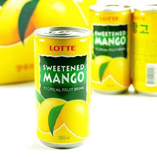  限区包邮韩国进口食品乐天芒果汁果味饮料口味健康饮品听装180ml