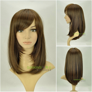 Popular black hair woman wig long straight repair kits in  fluffy girl long straight hair in  of thin style wig