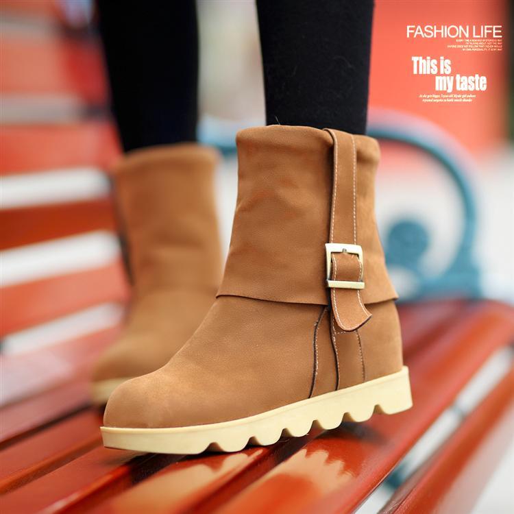 韩版休闲短靴雪地靴...