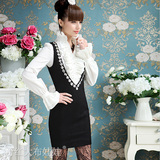 2011年冬装新款 收腰 修身 <em>毛呢背心裙</em>/连衣裙