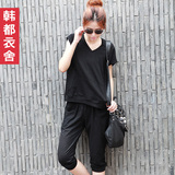淘宝网韩都衣舍2012韩国女装夏装新款时尚纯色连帽休闲套装HG0010艶亓