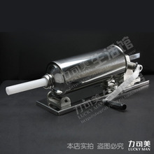 手动灌肠机器家用/不锈钢卧式香肠机/手摇腊肠机出口/商用5L