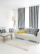 地中海风格黑白条纹窗帘挂帘，半帘桌布椅垫，靠垫抱枕沙发套接受