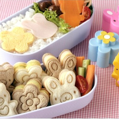 小美正品儿童食物模具动物米饭模具3件套便当
