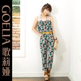 专柜款[春]歌莉娅GOELIA春装雪纺碎花连体裤配项链22C1E42B