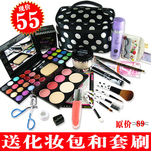 彩妆套装全套组合正品彩妆盒彩妆盘初学化妆品17件/送套刷化妆包