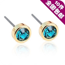AQ1231 韩版饰品 百搭闪亮小水钻水晶耳钉 多个颜色1g