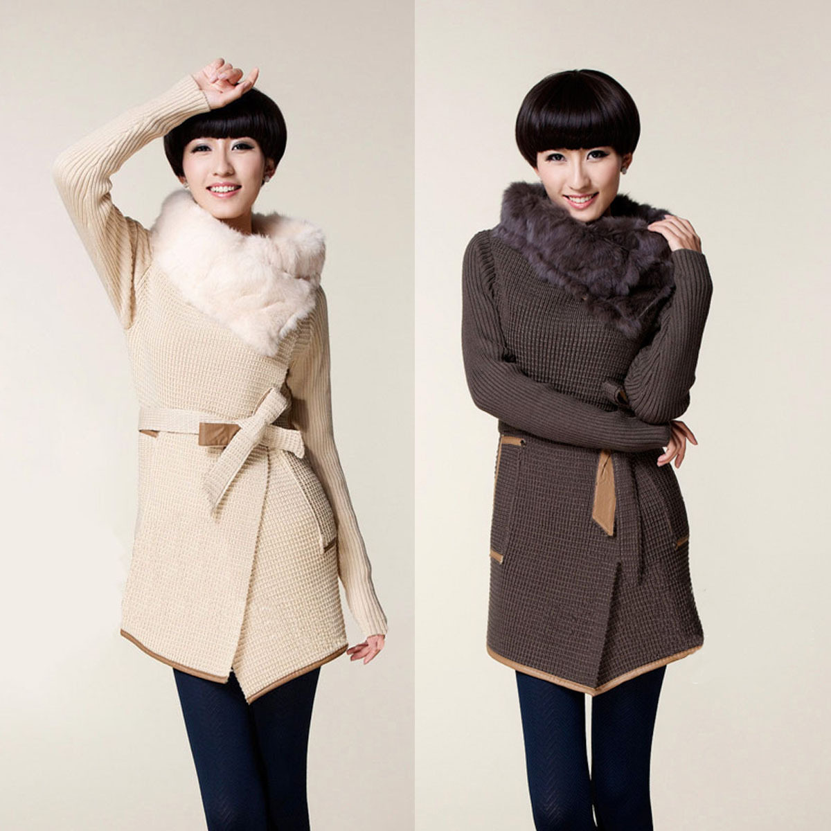 【獭兔毛领<em>毛衣</em>】_獭兔毛领变色怎么办_獭兔