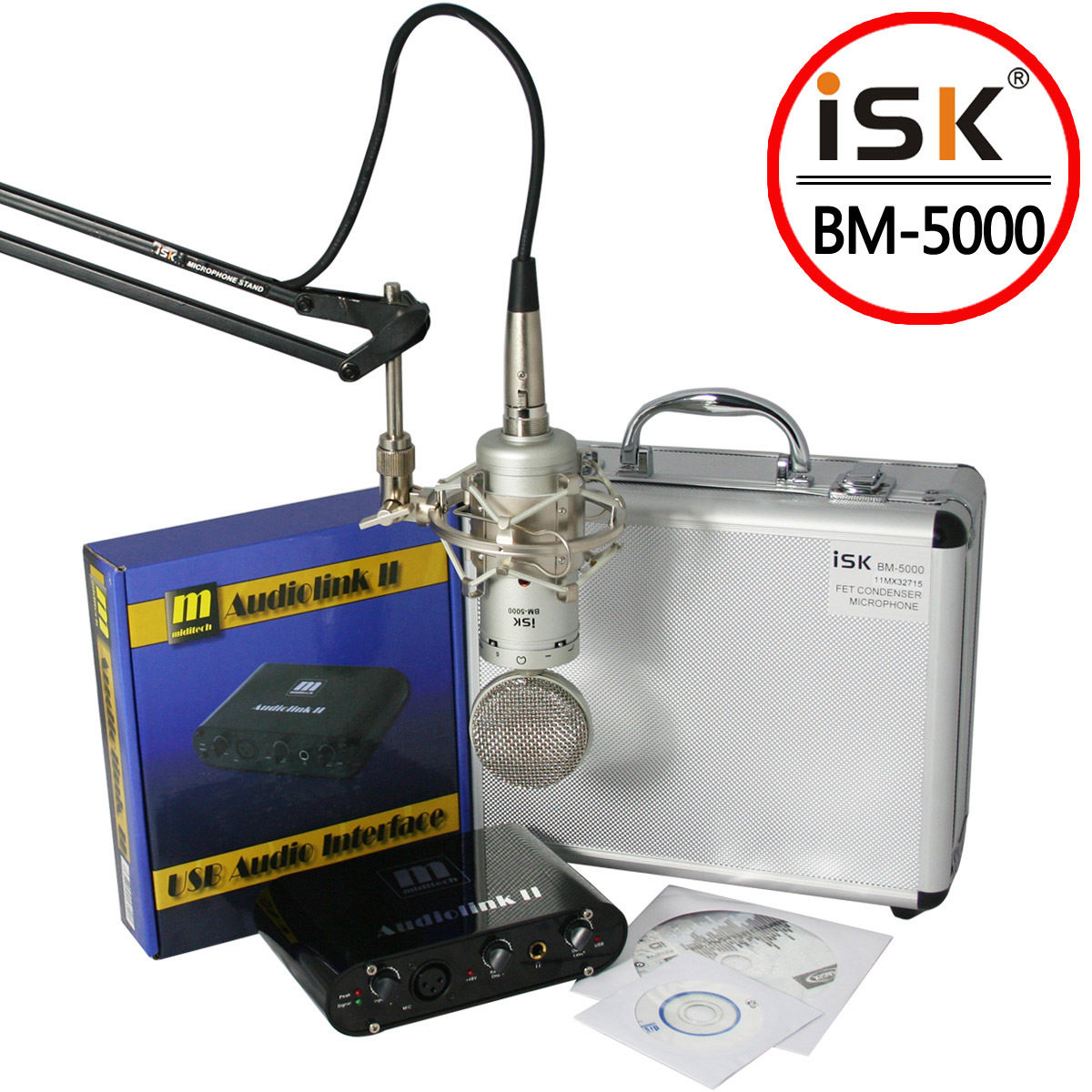 加99送视频头网络K歌ISK BM-5000电容麦克风 悬臂 声卡 多款套装