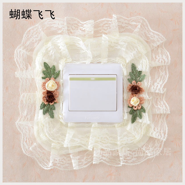 满五个包邮田园风格花蕾布艺蕾丝开关套套插座贴开关板插插座贴在类目 居家布艺, 防尘保护罩, 开关套中 - 来自Buy2taobao.com提供专业的淘宝代购服务