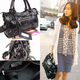 特价包快●Balenciaga巴黎世家 09款优雅甜美气质<span class=H>蕾丝</span>机车包8496