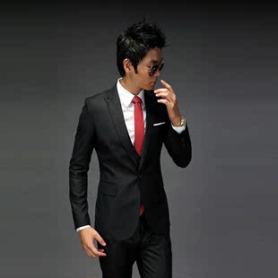  男士新郎礼服西服套装 韩版修身男西装时尚休闲三件套AS0161