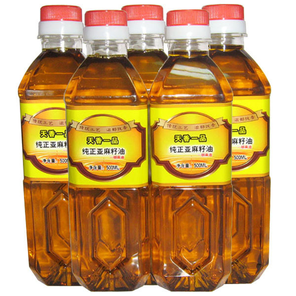 淘金币有机亚麻籽油冷榨食用亚麻籽油胡麻油月子油麻油2.5L赠品
