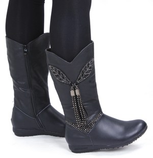  冬款韩版儿童雪地靴女童靴子加毛保暖儿童鞋长靴子女童棉鞋