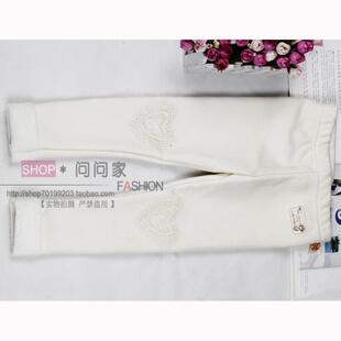  外贸原单cheek女童打底裤加绒加厚儿童白色裤子 小孩宝宝靴裤秋冬