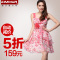 預售[Z12CQF263PC]2012女裝 ZIMMUR春夏裝碎花吊帶連衣裙夏季