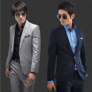  男士西服套装韩版修身小西装男装外套新郎结婚礼服休闲职业装包邮