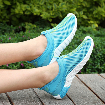 夏天透气网鞋赤脚网面运动鞋休闲套脚女鞋夏季