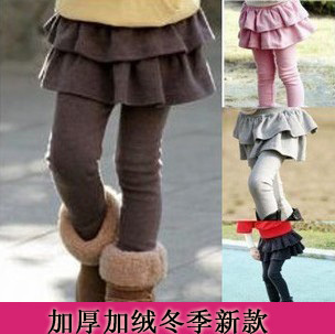 童装秋冬季女童装韩版宝宝公主加厚加绒裙裤儿童打底裤保暖裤