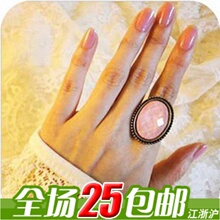 G1061 饰品批发 新款 欧美复古风 潮人水晶刻面 戒指指环女