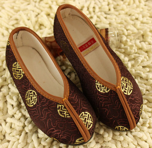 足下有福宝宝绣花鞋棕色男童老北京布鞋古代贝