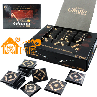  零食盒装馋嘴屋韩国进口食品 乐天加纳黑巧克力90g/111g喜糖批发