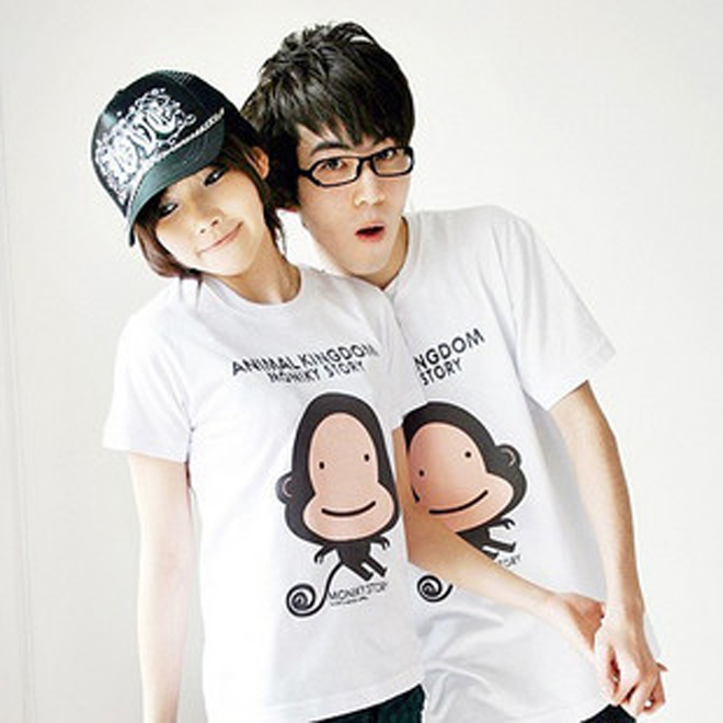 情侣装卡通猴短袖T恤...