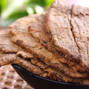  百草味 零食特产 手撕黄牛肉干 内蒙古 五香牛肉片 200g