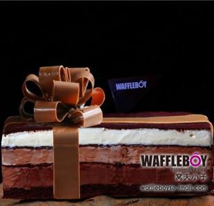  窝夫小子 三色巧克力冰激凌蛋糕 冰淇淋 情侣生日 北京上海配送货