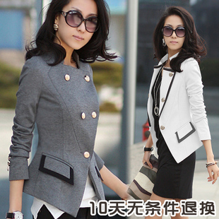  正品牌 春秋季新款韩版修身长袖双排扣女士式外套西服 小西装