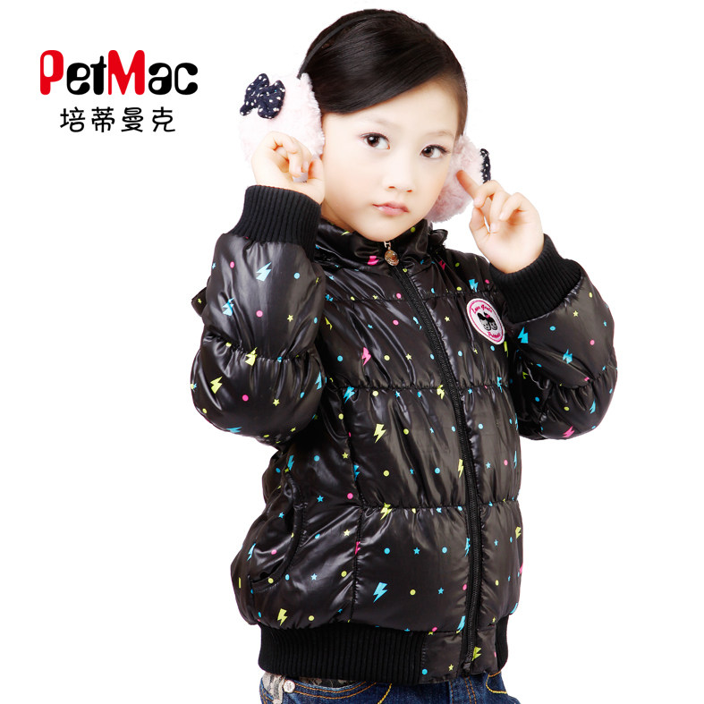 培蒂曼克童装 2012冬款新款儿童宝宝小童装女童印花棉服棉袄棉衣