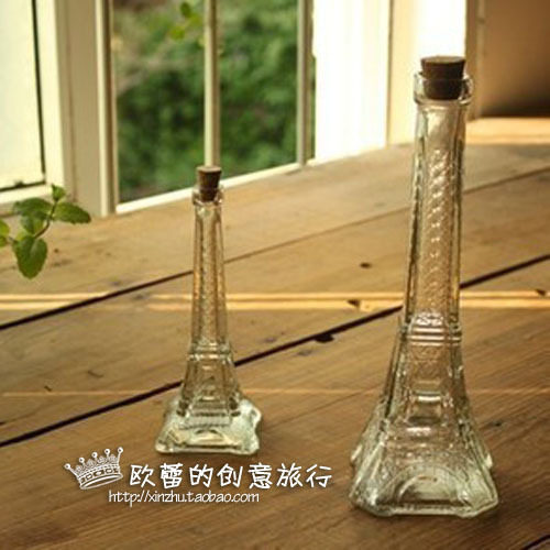 玻璃瓶幸运星瓶/软木塞漂流瓶/巴黎埃菲尔铁塔瓶/许愿瓶zaka杂货
