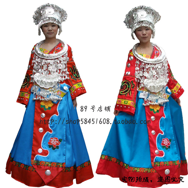 Hmong Dongs clothing Silver ornament Clothes & Accessories Headdress Hat A collar for a horse costume Bridal wear Women's wear Red and blue attirein the Women's clothing/Boutique , Costume/National costume/Stage costumes , National costume/Costumes category - from Buy2taobao.com to provide professional Taobao agent buy service