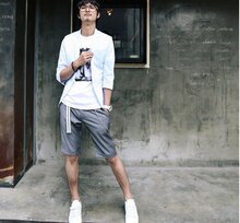 夏日激情 商务休闲 男装 短裤 男 送腰带2色入(西装短裤)