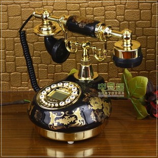 /TQJ陶瓷复古电话机/仿古电话机/黑色经典固定电话座机