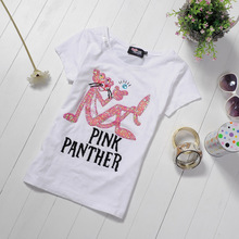 pink panther 粉红豹原单全手工工艺 女装 短袖T恤 女T
