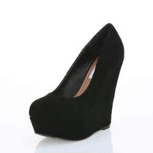 欧美原单steve madden 松糕鞋MIU结婚鞋坡跟女真皮高跟鞋单鞋