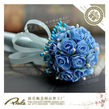 派乐新款特价*婚礼签到笔/韩式蓝色花朵签字笔/金色签到笔