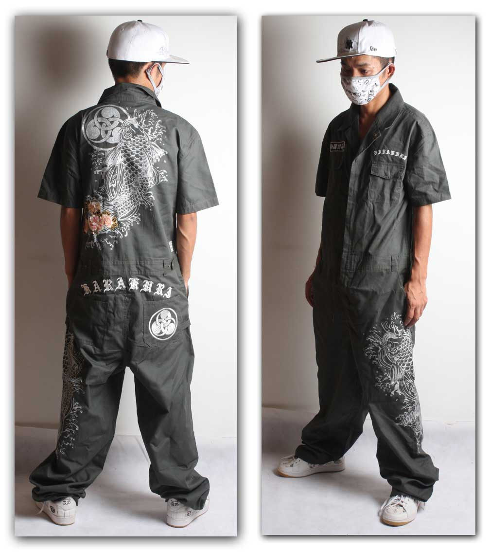 嘻哈街舞DJ连体衣服 工装 联体服 BBOY款